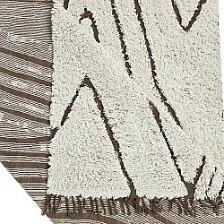 Alfombras de pelo largo - Kindon Natural Cotton Shaggy (blanco roto/marrón)