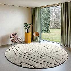 Alfombras redondeadas - Kindon Natural Cotton Shaggy (blanco roto/marrón)