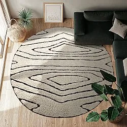 Alfombras redondeadas - Kindon Natural Cotton Shaggy (blanco roto/marrón)