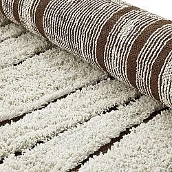 Alfombras redondeadas - Kindon Natural Cotton Shaggy (blanco roto/marrón)