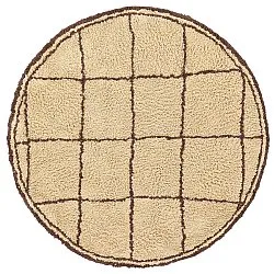 Alfombras redondeadas - Lana Natural Cotton Shaggy (beige/marrón)