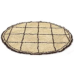 Alfombras redondeadas - Lana Natural Cotton Shaggy (beige/marrón)