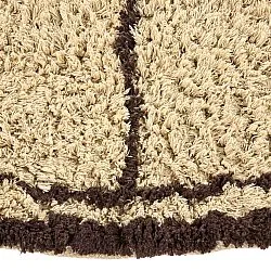 Alfombras redondeadas - Lana Natural Cotton Shaggy (beige/marrón)