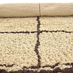 Alfombras redondeadas - Lana Natural Cotton Shaggy (beige/marrón)