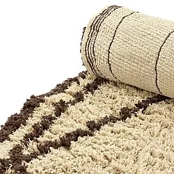 Alfombras redondeadas - Lana Natural Cotton Shaggy (beige/marrón)