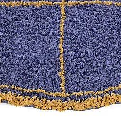 Alfombras redondeadas - Lana Natural Cotton Shaggy (azul/amarillo)