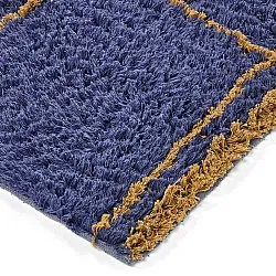 Alfombras de pelo largo - Lana Natural Cotton Shaggy (azul/amarillo)