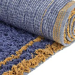 Alfombras de pelo largo - Lana Natural Cotton Shaggy (azul/amarillo)