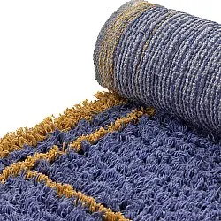Alfombras de pelo largo - Lana Natural Cotton Shaggy (azul/amarillo)