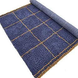 Alfombras de pelo largo - Lana Natural Cotton Shaggy (azul/amarillo)