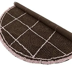Alfombras redondeadas - Lana Natural Cotton Shaggy (marrón)