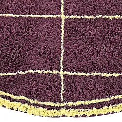 Alfombras redondeadas - Lana Natural Cotton Shaggy (burdeos/amarillo)