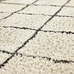 Alfombras de pelo largo - Lana Natural Cotton Shaggy (crema/gris oscuro)