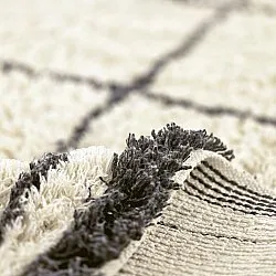 Alfombras de pelo largo - Lana Natural Cotton Shaggy (crema/gris oscuro)