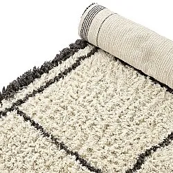 Alfombras de pelo largo - Lana Natural Cotton Shaggy (crema/gris oscuro)