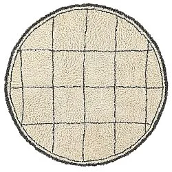 Alfombras redondeadas - Lana Natural Cotton Shaggy (crema/gris oscuro)
