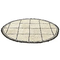 Alfombras redondeadas - Lana Natural Cotton Shaggy (crema/gris oscuro)