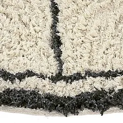 Alfombras redondeadas - Lana Natural Cotton Shaggy (crema/gris oscuro)
