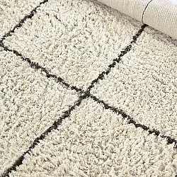 Alfombras redondeadas - Lana Natural Cotton Shaggy (crema/gris oscuro)