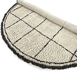 Alfombras redondeadas - Lana Natural Cotton Shaggy (crema/gris oscuro)