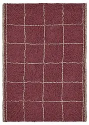 Alfombras de pelo largo - Lana Natural Cotton Shaggy (gris topo/rojo)