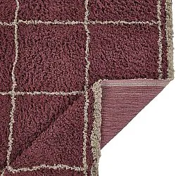 Alfombras de pelo largo - Lana Natural Cotton Shaggy (gris topo/rojo)