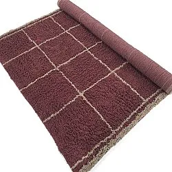 Alfombras de pelo largo - Lana Natural Cotton Shaggy (gris topo/rojo)