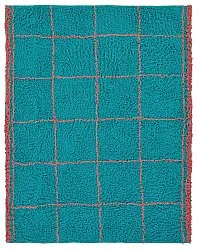 Alfombras de pelo largo - Lana Natural Cotton Shaggy (turquesa/rosa)