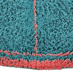 Alfombras redondeadas - Lana Natural Cotton Shaggy (turquesa/rosa)