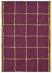 Alfombras de pelo largo - Lana Natural Cotton Shaggy (burdeos/amarillo)