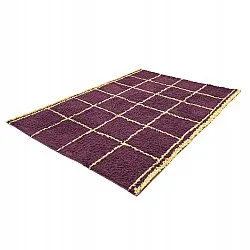 Alfombras de pelo largo - Lana Natural Cotton Shaggy (burdeos/amarillo)