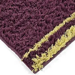 Alfombras de pelo largo - Lana Natural Cotton Shaggy (burdeos/amarillo)