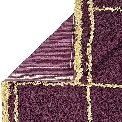 Alfombras de pelo largo - Lana Natural Cotton Shaggy (burdeos/amarillo)