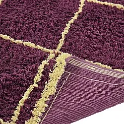 Alfombras de pelo largo - Lana Natural Cotton Shaggy (burdeos/amarillo)