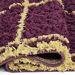 Alfombras de pelo largo - Lana Natural Cotton Shaggy (burdeos/amarillo)
