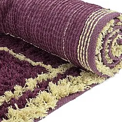 Alfombras de pelo largo - Lana Natural Cotton Shaggy (burdeos/amarillo)