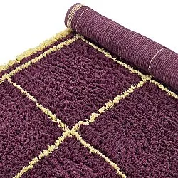 Alfombras de pelo largo - Lana Natural Cotton Shaggy (burdeos/amarillo)