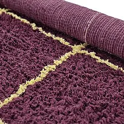 Alfombras de pelo largo - Lana Natural Cotton Shaggy (burdeos/amarillo)