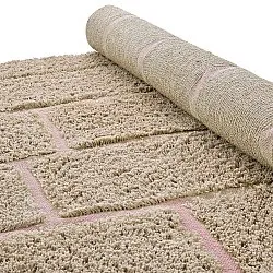 Alfombras de pelo largo - Lindley Natural Cotton Shaggy (beige/rosa)