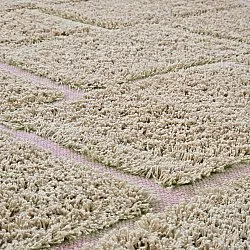 Alfombras de pelo largo - Lindley Natural Cotton Shaggy (beige/rosa)