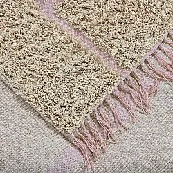 Alfombras de pelo largo - Lindley Natural Cotton Shaggy (beige/rosa)