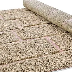 Alfombras de pelo largo - Lindley Natural Cotton Shaggy (beige/rosa)