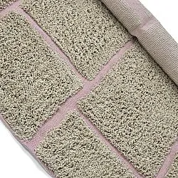 Alfombras redondeadas - Lindley Natural Cotton Shaggy (beige/rosa)