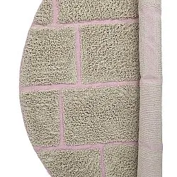 Alfombras redondeadas - Lindley Natural Cotton Shaggy (beige/rosa)