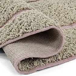Alfombras redondeadas - Lindley Natural Cotton Shaggy (beige/rosa)