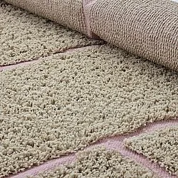Alfombras redondeadas - Lindley Natural Cotton Shaggy (beige/rosa)