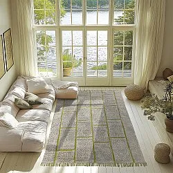 Alfombras de pelo largo - Lindley Natural Cotton Shaggy (gris/verde)
