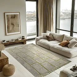 Alfombras de pelo largo - Lindley Natural Cotton Shaggy (gris/verde)
