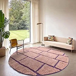 Alfombras redondeadas - Lindley Natural Cotton Shaggy (rosa/púrpura)