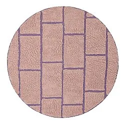 Alfombras redondeadas - Lindley Natural Cotton Shaggy (rosa/púrpura)